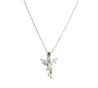 Stylomira RTT Jewelry 925 Sterling Silver Fairy Pendant Necklace with Sparkling Cubic Zirconia, Enchanting Fairy Wings Design, Magical Fantasy Jewelry for Women and Girls