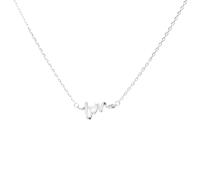 Stylomira Sterling Silver Heartbeat Love Necklace for Women, Trendy Dainty 925 Silver Necklace Jewelry, Hypoallergenic Minimalist Gift for Girlfriend or Mom
