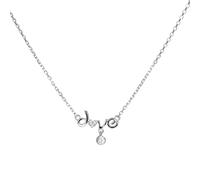 Stylomira Sterling Silver LOVE Letter Necklace for Women, Trendy Dainty 925 Silver Necklace Jewelry, Hypoallergenic Minimalist Gift for Girlfriend or Mom