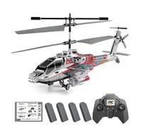 Stylomira XK1 2.4G 3.5CH Altitude Hold Apache Combat RC Helicopter, Realistic Armed Aircraft Model, 10-Minute Flight Time, Remote Control Gift for Adults (4 Battery)