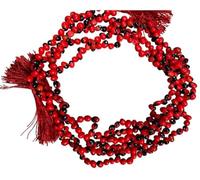 STYLONEST Presents Red Chirmi Seeds Mala 108+1 Beads Red Gunja Chirmi Beads Necklace Japa Mala for Lakshmi Upasana Meditation Mantra Chanting Wearing Pooja.