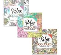 Styloo Adult Colouring Books, Set of 3 Books, 180 Designs - Animal, Floral, and Pattern Illustrations - Mindfulness and Relaxing Drawing Pad - Series 2
