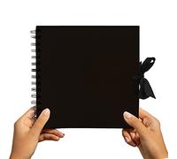 Styloo Medium Scrapbook Album with 50 Black Pages, Black
