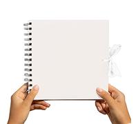 Styloo Small Scrapbook - DIY Scrapbooking Instax Mini Photo Album with 50 White Papers - Perfect Photo Book for Wedding, Anniversary, Birthday, Travel, Friends, Baby and Gift (Small, White)