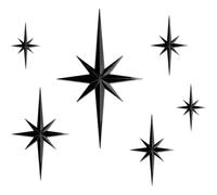 Stylor Century Modern Decor, Retro 3D Star Wall Sculpture, Plastic Vintage Wall Accents Decor, Easy In