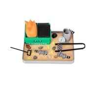 Stylor Dumpster Fire Zen Garden Desk Decor - Miniature Sandbox with Raccoon & Flames, Humorous Office Stress Relief Gift, Includes Stones, Sand & Accessories