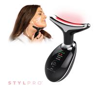 STYLPRO Fabulous Firmer Neck & Face Smoother, 3 Led Wavelengths, Heated Head, Sonic Vibrations, Restore&Renew&Brighten
