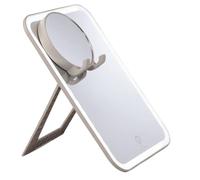 StylPro GLOW AND BEHOLD MIRROR with LED Lights | Magnetic 10x Magnifying Mirror | Touch Screen Button | Phone Holder | USB Charging | Adjustable Stand | Soft Luxury Travel Case | USB Charging Cable