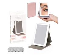 StylPro LED Mini Travel Makeup Mirror with Light - Portable, Compact, Adjustable LED Light,2 in 1 Stand & Case - Ideal for Travel, Holidays & Handbags