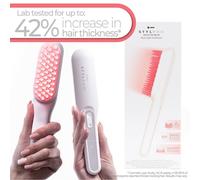 STYLPRO Root Renew Red Light Hairbrush, Hair Growth Comb, 655nm Red Light, Sonic Scalp Massage, Curved Bristles, Cordless