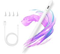 Stylus for iPad 2018-2023 with iPad 10/9/8/7/6th, Mini 6/5th, Air 4/3th | For Pro 11'/12.9', 11-inch A16/Air 11 M3/Air 13 M3, capacitive pen with 4 replacement tips, quick charge 15 minutes (black)