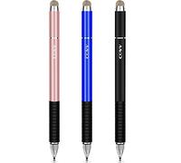 Stylus Pen 2 in 1 Fine Point & Mesh Tip for Touch Screen, Compatible for Tablet and Cellphone (Black/Blue/Rosegold)