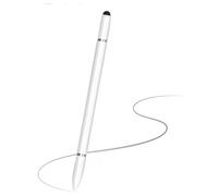 Stylus Pen, 3-in-1 Multi-Function Touch Screen Pen (Disc Writing Tip + Ballpoint Pen + Rubber Drawing Tip) for Smartphones Tablets iPad iPhone Samsung etc （White）