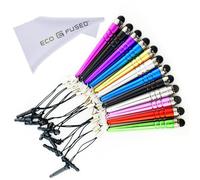 Stylus Pen Bundle 12 Pack/Short Stylus Pens with 3.5mm Jack Connector - Compatible with All Capacitive Touchscreen Devices - for iPad, iPhone, Samsung Phones, Tablets, Android Tablets and More