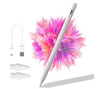 Stylus Pen for Apple iPad 2018-2025 for iPadAir 5th-3rd iPadMini 6/5th Gen Compatible with iPad Pencil with Tilt Sensitivity & Palm Rejection & Bluetooth Dual Mode Charging (White)