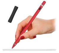 Stylus Pen for Apple iPad Pro, iPad Mini 1-4, iPad Air 1st-2nd Gen, iOS Android Capacitive Tablet Touch Screen - Replacement Pencil With Free Holder (Red)
