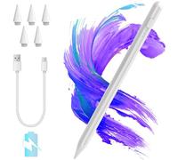 Stylus Pen for iPad 2018-2025, 15 Minutes Fast Charging, with Palm Rejection, Tilt Sensitivity, Compatible iPad 11/10/9/8/7/6th Gen, Pro 12.9/11/13 Inch M4, Air 3/4/5/M2/M3, Mini5/6 (White-15MINS)