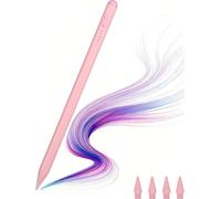 Stylus Pen for iPad, with tilt-Pressure Sensitivity and Multi-Point Anti-False-Touch Function. 20-Minute Fast Charging for 2018-2023 iPad/Mini/Pro/Air (Pink)