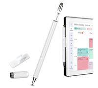 Stylus Pen for Skylight Calendar 15 inch & 27 inch, Dual Tip with Mesh and Disc Tips, 2 Spare Replacement Disc Tips, Writing Pen with Mount Holder for Skylight Calendar Accessories (White)