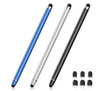 Stylus Pen for Touchscreen,2 in 1 High Precision and Sensitivity Stylus,Stylus Pen for iPad/iPhone/Android/Samsung Smartphone and Tablets,Compatible with Touch Screens(Black/Blue/Silver)