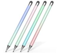 Stylus Pen for Touchscreen (4Pcs), 2 in 1 Stylus Pen for iPad, High Precision and Sensitivity Rubber Tips and Disc Compatible with iPad/iPhone/Android Tablets and All Touch Screens Devices (Light)