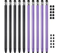 Stylus Pen for Touchscreen, ChaoQ 10pcs High Sensitivity and Precision Stylus Pen for iPad iPhone Android Compatible with All Touch Screens (Black/Purple)