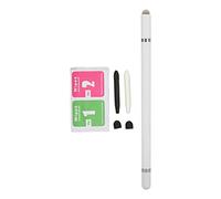 Stylus Pen Precise Positioning 3 in 1 Multifunctional Capacitive Stylus with 2 Fiber Nibs for Tablet Mobile Phone (White)
