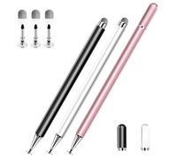 Stylus Pens for Touch Screens: 2-in-1 High Precision Universal Pen, Compatible with Apple, iPhone, iPad, Android, Microsoft Devices - 3 Pack (Black, Gold, White)