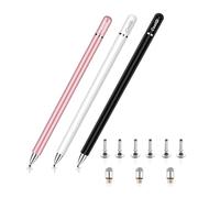 Stylus Pens for Touch Screens, 3 Pack 2 in 1 High Precision Universal ipad Pen,Stylus Pen for iPad,iPhone, Android, Microsoft Tablets, Compatible with All Touch Screens(Black/White/Pink)