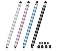 Stylus Pens for Touch Screens, Abiarst Stylus Pens High Precision Capacitive Stylus for iPad iPhone Tablets Samsung Galaxy All Universal Touch Screen Devices (4-Pack Black/Blue/Silver/Rose Gold)