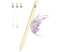 Stylus Pens for Touch Screens POM Tip Magnetic, Kenkor iPad Pen Rechargeable Digital Pen Fine Point Stylus Pencil for iPad Pro/Air/Mini/iPhone and Other iOS/Android Smartphone and Tablet - Yellow