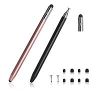 Stylus Pens for Touch Screens,Universal Tablet Pen 2 in 1 Stylus with 8 Rubber Tips for Smartphones, Tablets and Touch Screen Devices High Sensitivity & Fine Point(Black+Rose Gold)