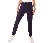 stylx Women's Chino Trousers Slip-On Trousers Women's Stretch Trousers Lightweight Trousers Size 36-54 with Elastic Waistband with Drawstring, navy, 14-16
