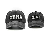 Stymora Mama and Mini Hats, Matching Mommy and Me Outfits, Mum Daughter Baseall Cap Set, Gifts for Mom and Baby Black