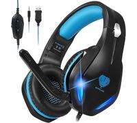 Stynice Gaming Headset with Microphone for Xbox PS5 PS4 PC - 3.5mm Jack Wired Headphones with Noise Cancelling Mic & LED - 50mm Audio Drivers & Soft Earpads