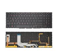 STYOZDH Russian Spanish Laptop Keyboard for Omen 15-EK -EK0013DX -EK0023DX For AMD for RGB Colorful Backlit TPN-Q280 236(US Red Word Backligh)