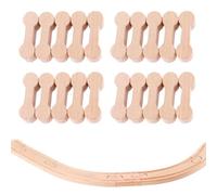 Styquenzer 20pcs Wooden Train Track Dog Bone Connectors, Wooden Train Dog Bones Accessories, Compatible with Most Train Track Sizes, N Scale