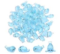 Styquenzer 60Pcs Glow in Dark Mini Resin Seal Figurines, Mini Animal Figurines Cute Luminous Seal Animals for Fairy Garden Aquarium Terrarium Decor 4 Styles