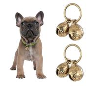 Styquenzer Copper Dog Bell for Collar, 4 PCS Extra Loud Dog Bells Brass Collar Bell for Pet Tracking Anti Lost Training Pets Pendant Accessories Anti Theft Bells for Little Dogs & Cats