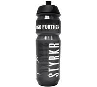 STYRKR Sports Water Bottle 750ml Cycling Water Bottle in Clear Transparent Black - Squeezable, Wide Mouth & Easy Clean - Bike, Sports or Gym