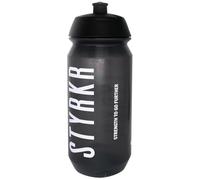 STYRKR Sports Water Bottle 500ml Cycling Water Bottle in Clear Transparent Black - Squeezable, Wide Mouth & Easy Clean - Bike, Sports or Gym