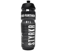 STYRKR Sports Water Bottle 750ml Cycling Water Bottle in Clear Transparent Black - Squeezable, Wide Mouth & Easy Clean - Bike, Sports or Gym