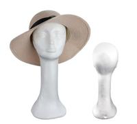 Styrofoam Head, Foam Mannequin Head for Wigs, 17.7" Long Neck Female Foam Head Model for Wig/Hat/Glasses Displaying, Foam Head