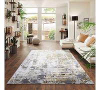 Styrus Modern Living Room Rug - Abstract Area Rugs Gold 160x230 cm