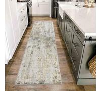 Styrus Modern Living Room Rug - Abstract Area Rugs Gold - Runner 60x220 cm