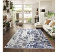 Styrus Modern Living Room Rug - Abstract Area Rugs Navy 160x230 cm