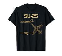 Su-25 Soviet Plane Warbird Blueprint Schematics Diagram T-Shirt