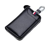 Su.B.dgn Leather Key Case, 6 Key Hooks, Card Holder, Banknote Wallet, Car Key Case, Multifunction Key Wallet | Black, Black, S, Key Case