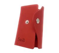 Su.B Leather Key Case - Dutch Design, 6 Hooks, Coin Pocket, Card Slot, Tulip Pocket with Chain - Red, red, S, Pocket organiser
