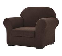 SU SUBRTEX Elastic Sofa Covers with 1 Separate Seat Cushion Cover Anti-Scrach Slipcovers Adjustable Washable Furniture Protector (1 Seater, Chocolate)